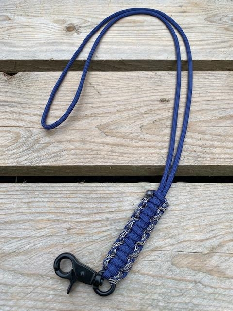 Fløjtesnor, Cobra flettet Marine Blue/Marine Blue & Gold - Helix DNA